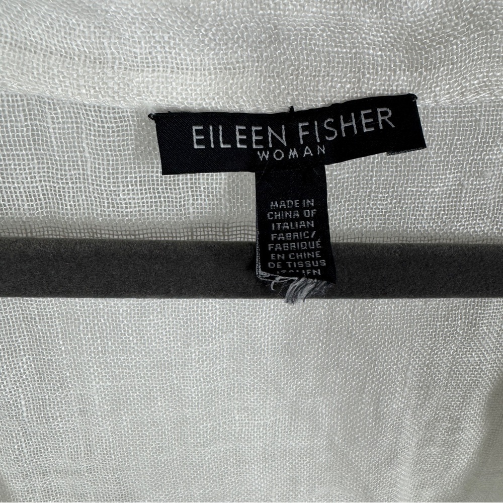 Eileen Fisher White Organic Linen Tunic Top Boho Minimalist Lagenlook Relaxed - Picture 4 of 16